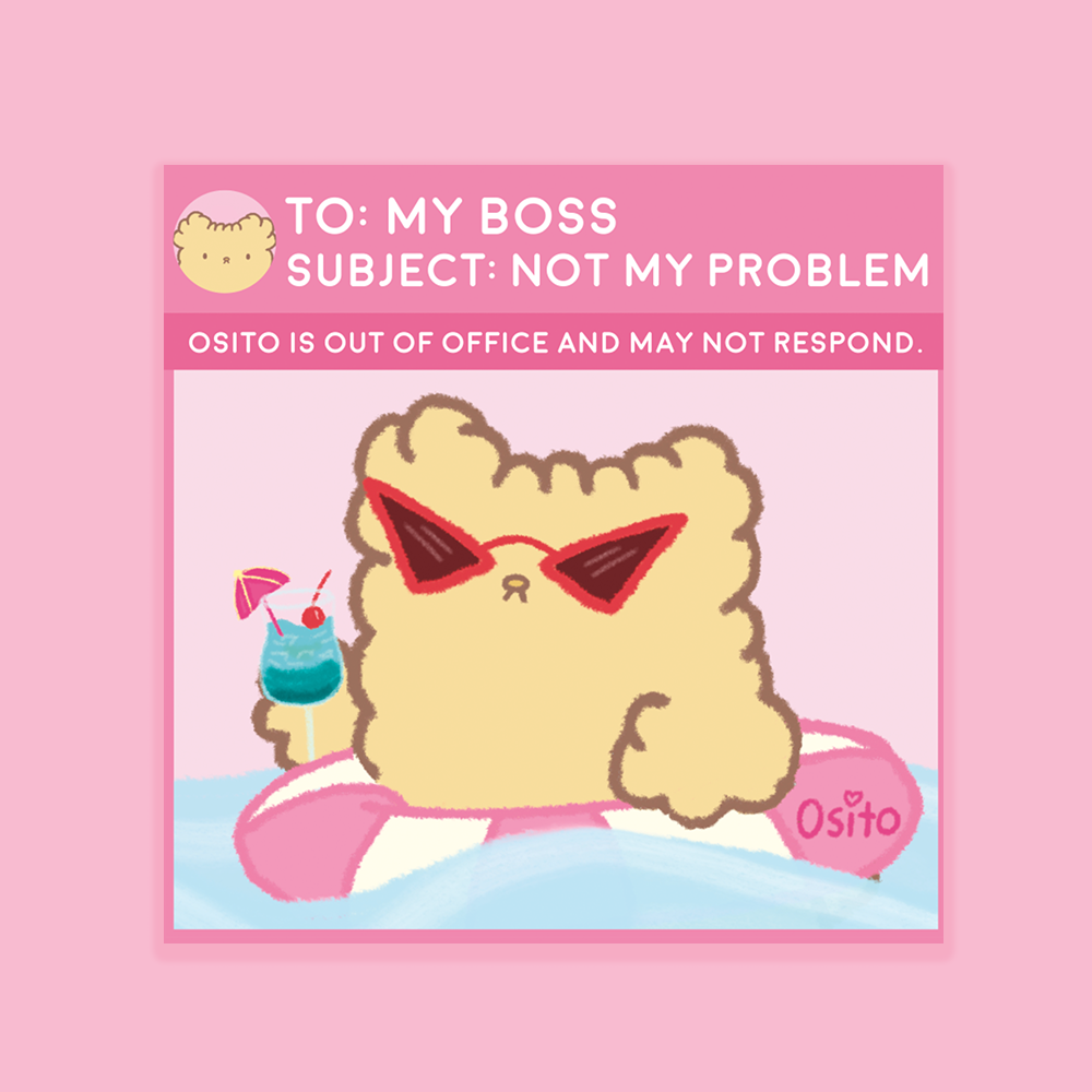 Osito Out Of Office Vinyl Sticker