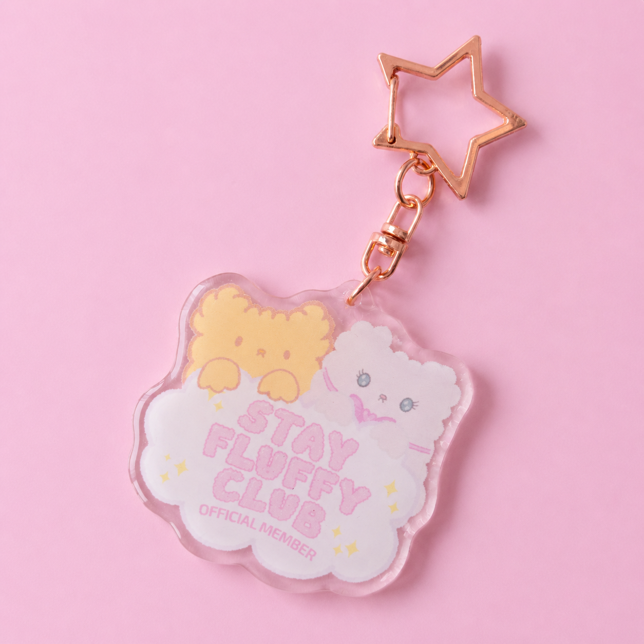 Stay Fluffy Club Cloud Keychain - Glitter Bones Boutique