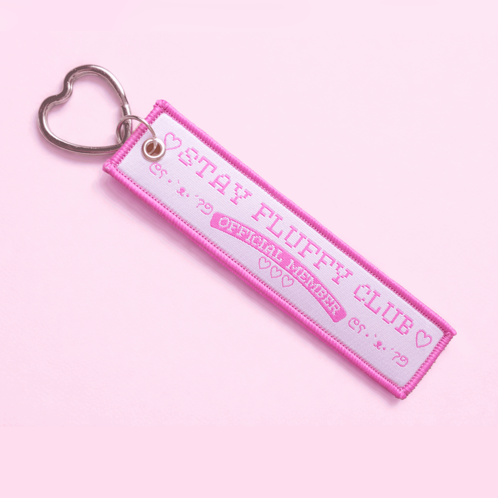 Stay Fluffy Club Official Member Embroidered Keychain - Glitter Bones Boutique