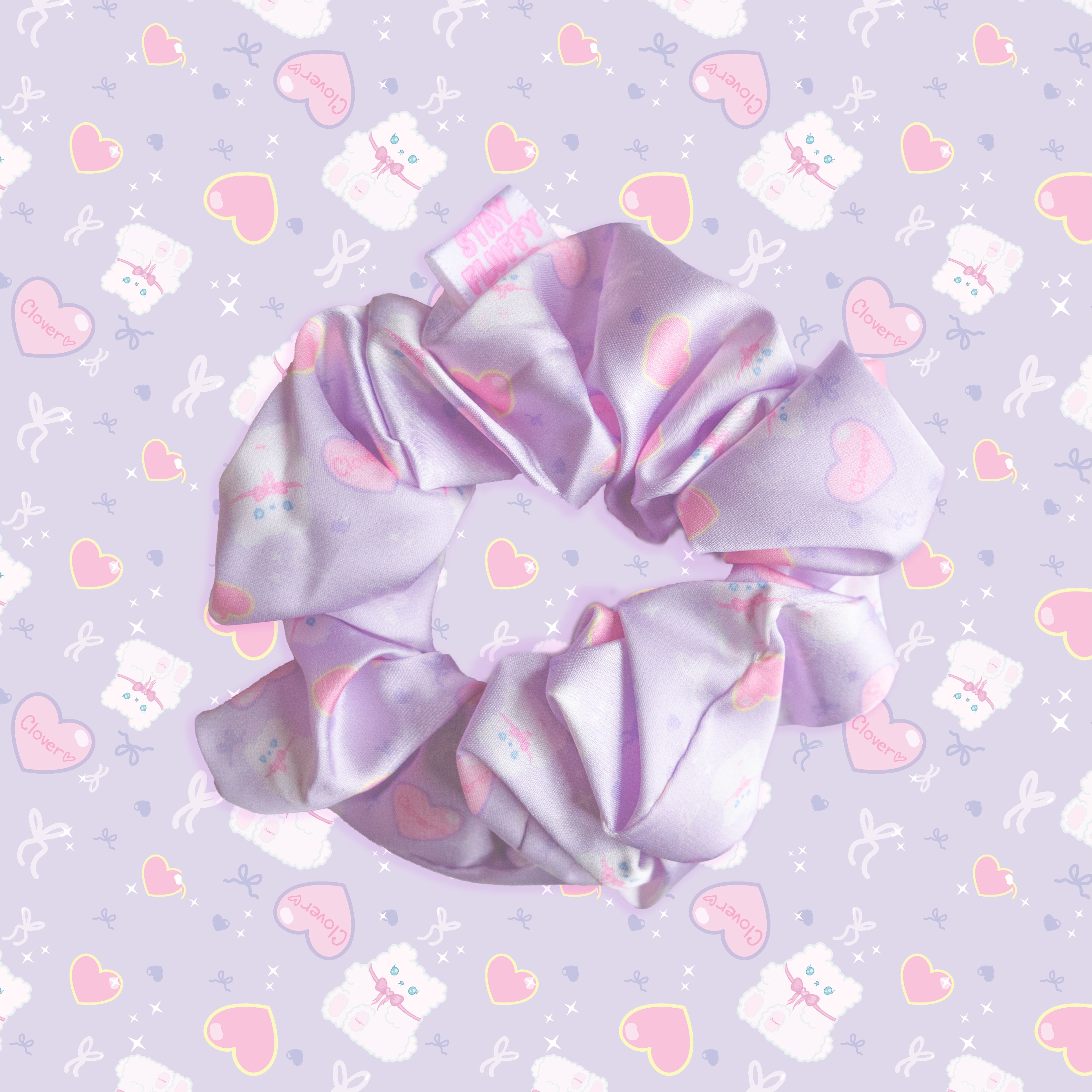 Clover Ribbons & Hearts ₊‧ ୨୧ ‧₊ Scrunchie