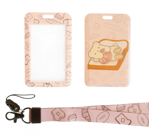 Cafe Osito Bread Lover Lanyard and ID Card Case - Glitter Bones Boutique