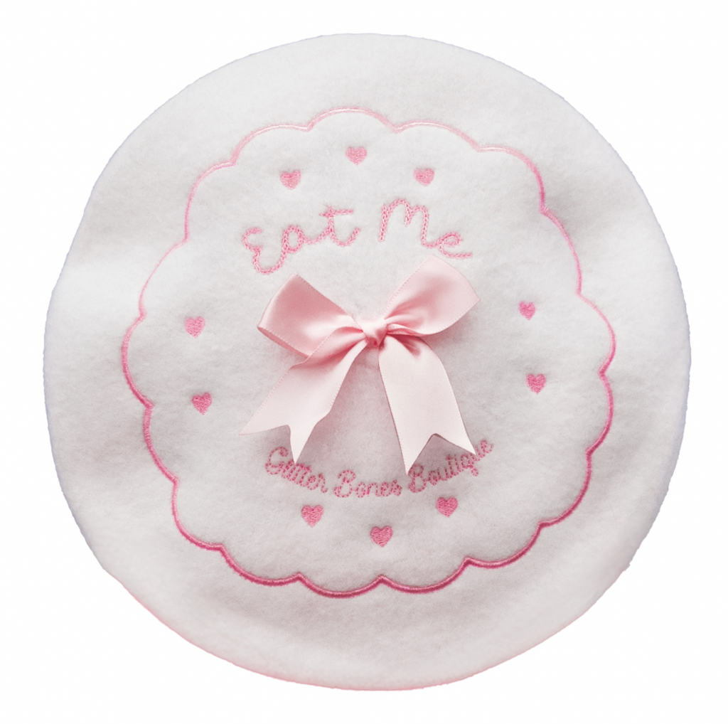 Eat Me Biscuit Beret White