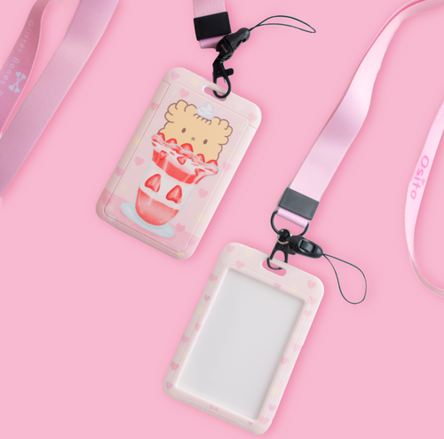Cafe Osito Milkshake Lanyard and ID Card Case - Glitter Bones Boutique
