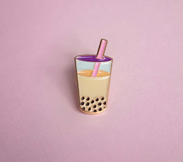 Bubble Tea Boba Enamel Pin - Glitter Bones Boutique