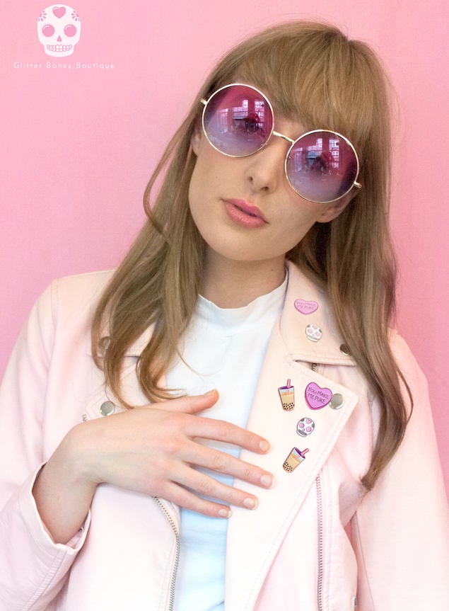 Bubble Tea Boba Enamel Pin - Glitter Bones Boutique