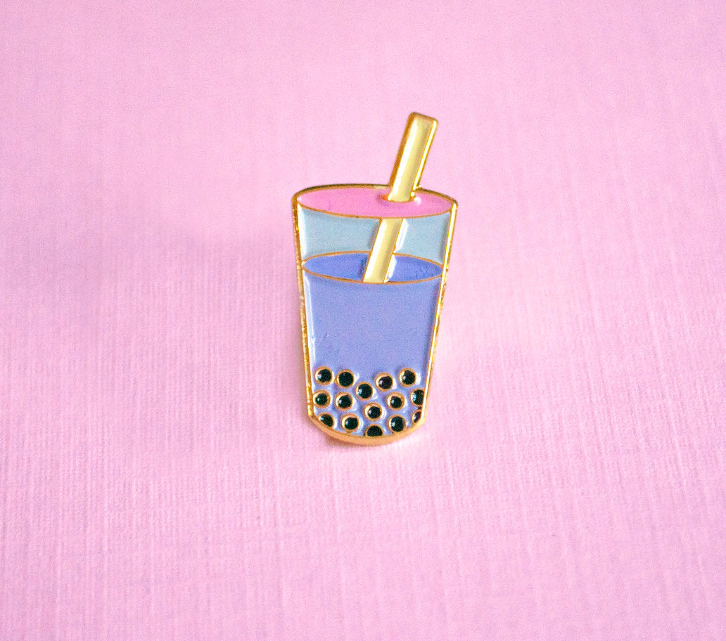 Bubble Tea Boba Enamel Pin - Glitter Bones Boutique