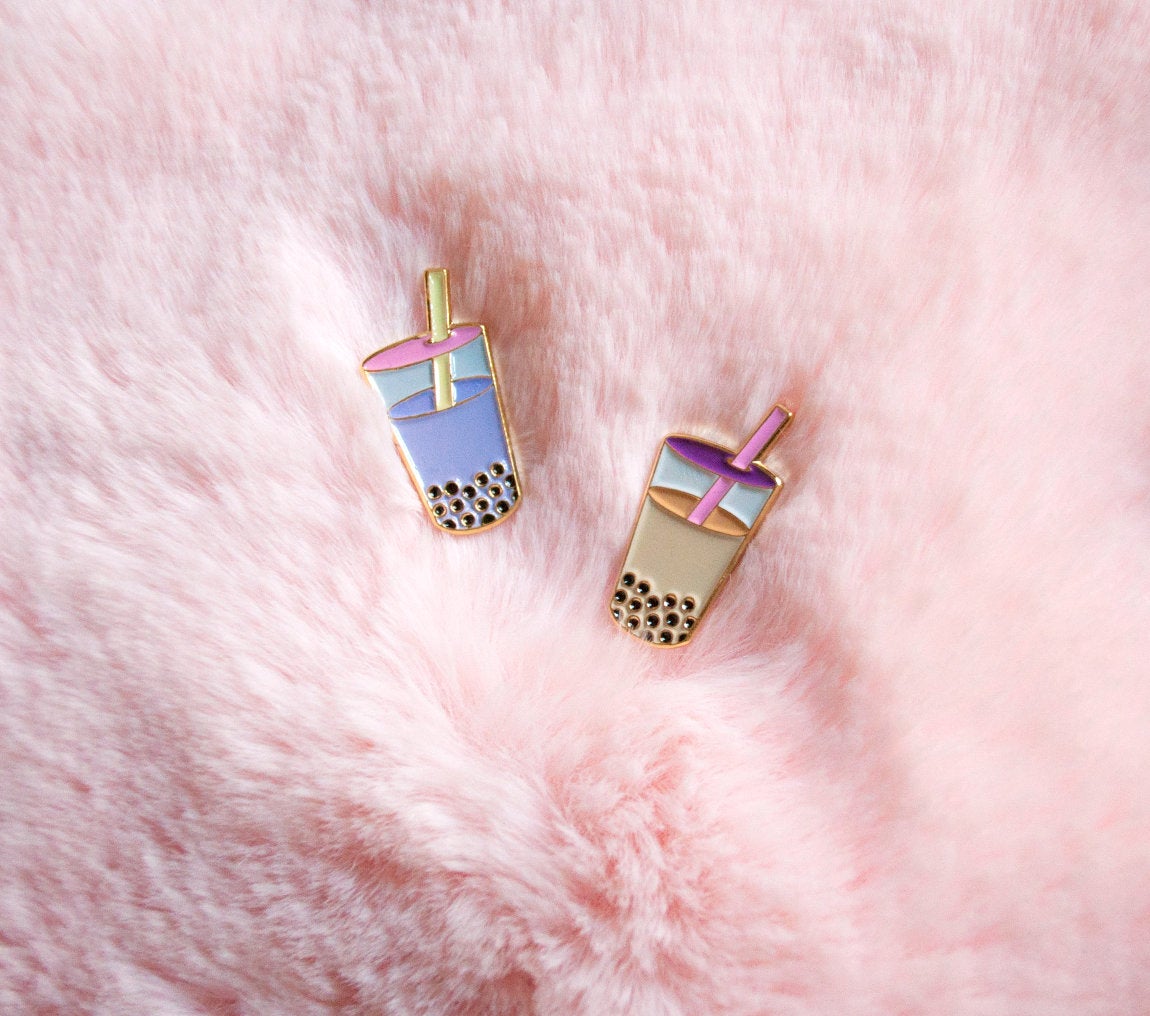Bubble Tea Boba Enamel Pin - Glitter Bones Boutique